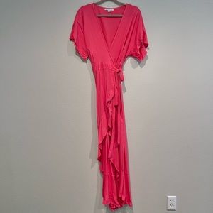 YOUNG FABULOUS & BROKE maxi dress size small coral/pink color